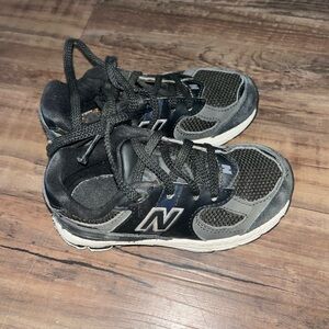 New Balance Kids Black and Gray Sneakers
